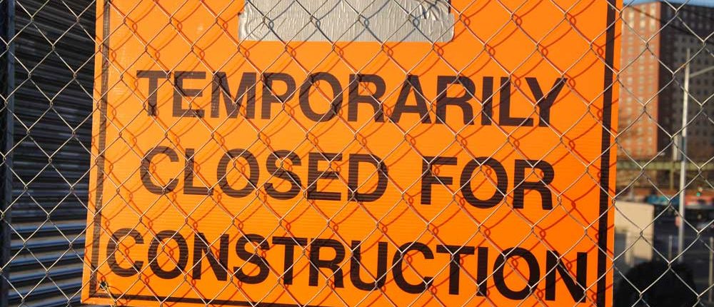 temporarily closed for construction sign